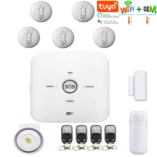 

SmartYIBA Tuya Smart APP WIFI GSM Alarm Work With Amazon Alexa and Google Assistant Home Burglar Security Alarm System