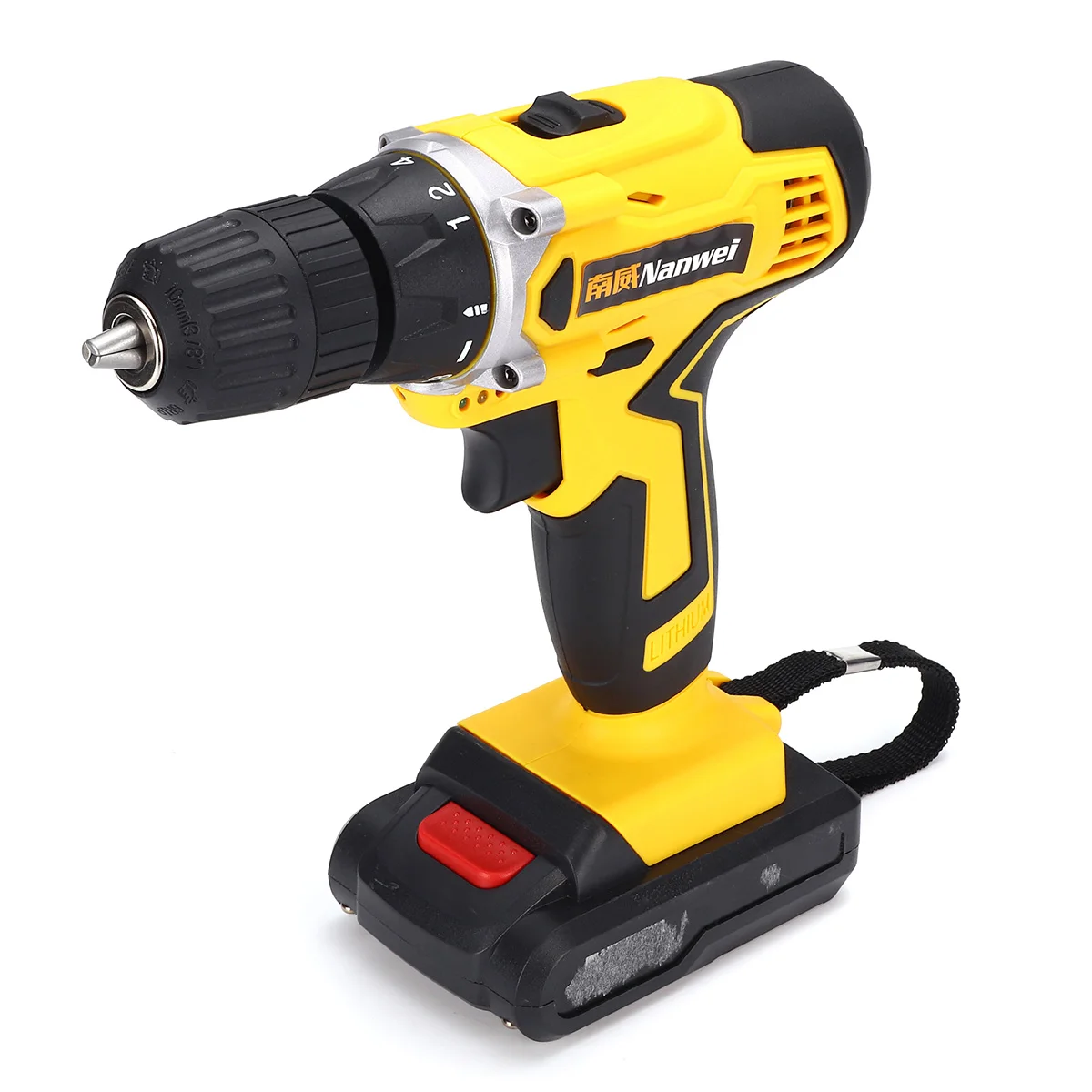 1 battery Yellow 48 в 2 скорости 25+ 1 беспроводная аккумуляторная батарея Электрическая Дрель ударная отвертка Пылезащитная Противоударная водонепроницаемая резиновая ручка - Цвет: 1 battery Yellow