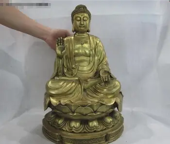 

Tibet Temple Brass Copper Seat Lotus Shakyamuni Amitabha sakyamuni Buddha Statue