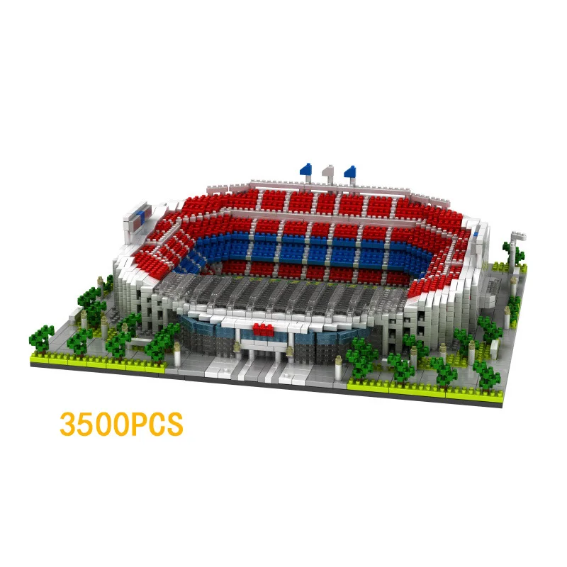 

Collector spain La Liga football Club Barcelona Camp Nou stadium micro diamond building block model nanoblock toys for gifts