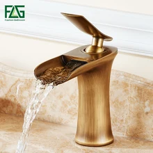 FLG смеситель для раковины водопад кран для ванной комнаты с одной ручкой Смеситель кран античная латунь холодная горячая вода раковина кран M253A