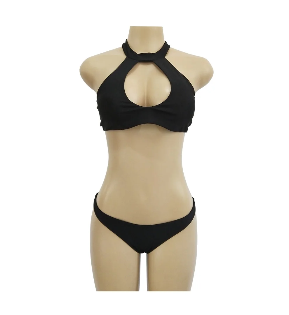 Sexy Brazilian Bikini Push up Swimwear Women 2019 Solid Swimsuit Bathing Suit Women Low Waist Black Plus Size Bikinis set Biquini (3)