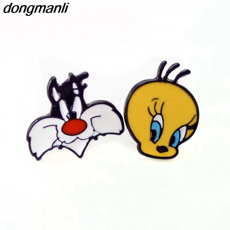 WS0075 Dongmanli милые Looney ttes Мультяшные выразительные серьги-гвоздики женский подарок модные ювелирные изделия аксессуары