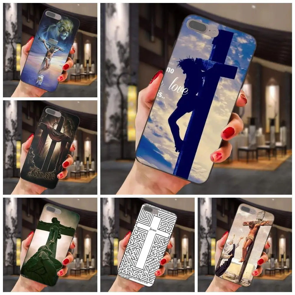 

For Samsung Galaxy Note 4 8 9 S3 S4 S5 S6 S7 S8 S9 S10 Edge Plus Lite I9080 G313 TPU Protective Case Christian Jesus The Cross