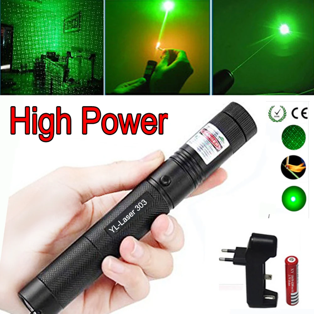 

Hunting Green Laser sight High Power Green Dot tactical 532 nm 5mW laser 303 pointer verde lazer Pen Burning Match