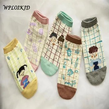 

New Women Boat Socks Candy Cartoon Socks Shallow Mouth Sweet Little Box Socks High Quality 5 Colors For Choice Fashion Item