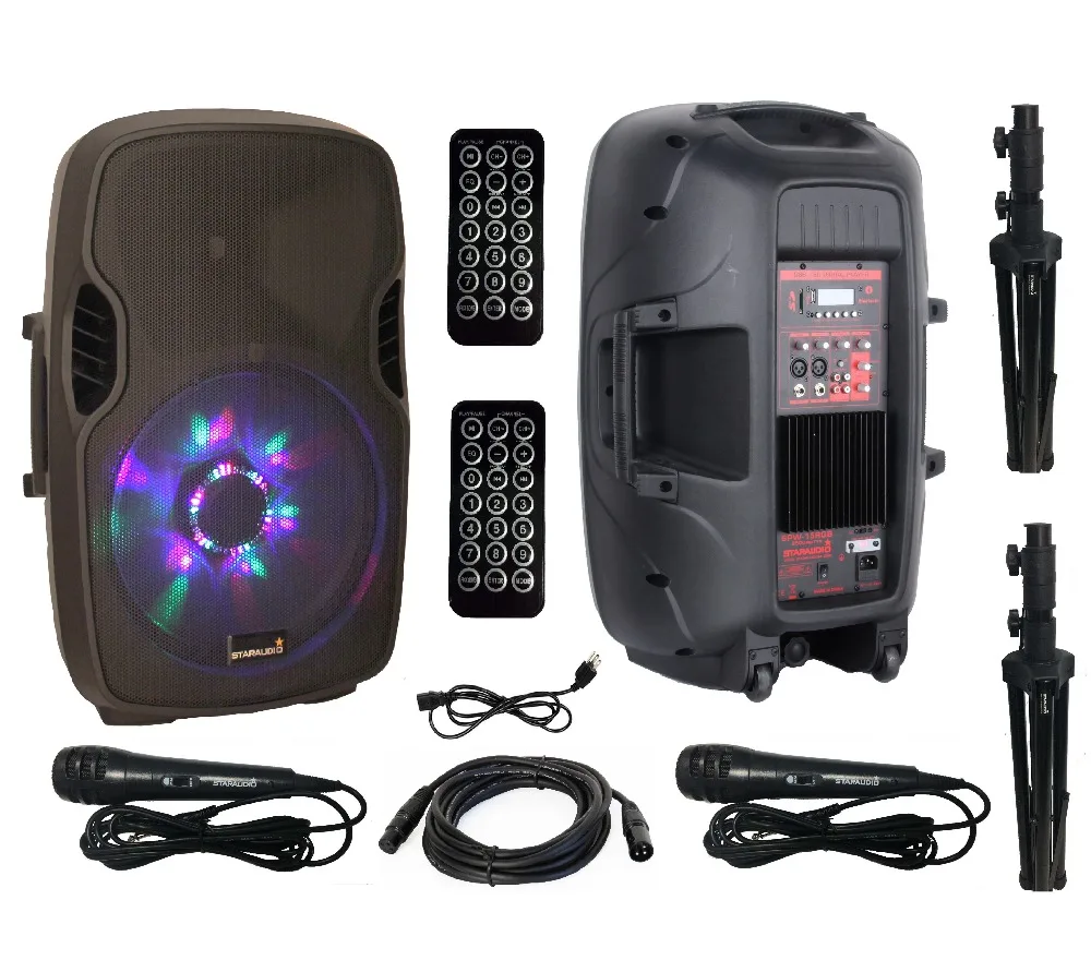 STARAUDIO 2Pcs Professional 15" 2500W Powered Active PA DJ Stage