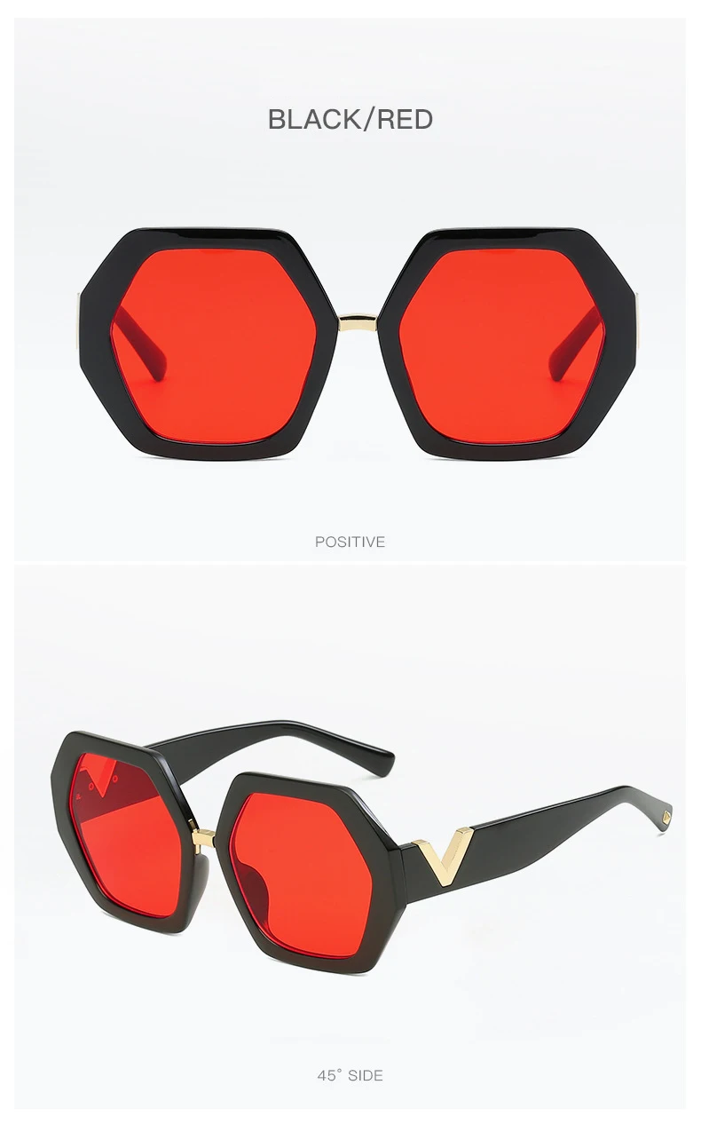 Модные полигональные женские солнцезащитные очки, новинка, роскошные брендовые солнцезащитные очки, Индивидуальные женские очки, UV400, очки с v-образным вырезом