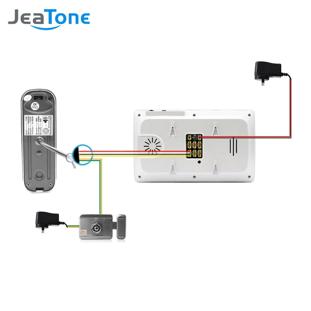 JeaTone 7 Дюймов Видео-Телефон Двери Дверной Звонок Домофон Kit 1-камера 4-монитор Ночного Видения Записи Видео Фотосъемки видеодомофон