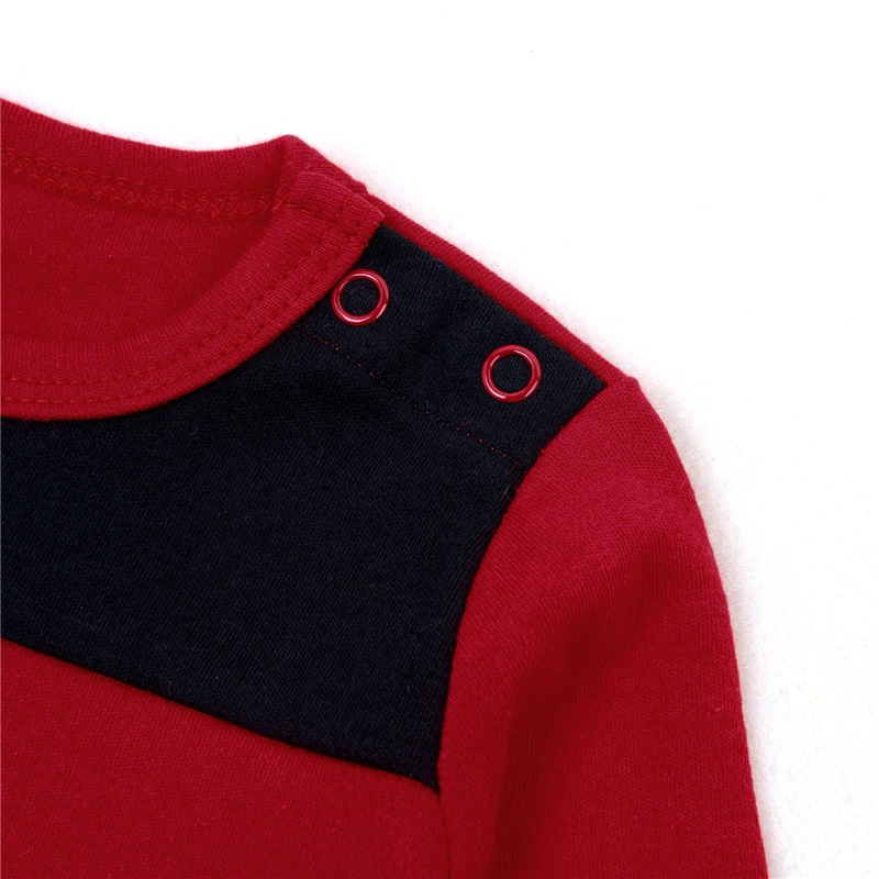 solid baby romper long sleeve red-5