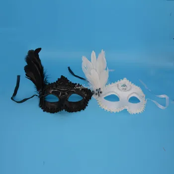 

Black White Feather Masks Women Girls Venice Princess Masquerade Masks Party Decoration Halloween Birthday navidad