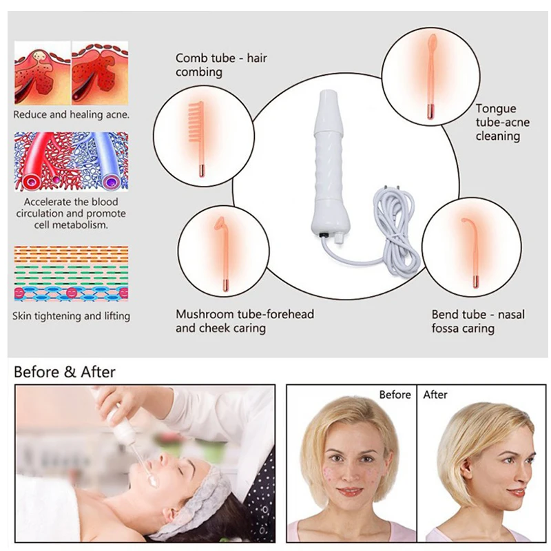 Professional High Frequency Facial Hair Spa Massage Relaxation Machine Skin Spot Remover Portable Infrared Device Care Tool-5