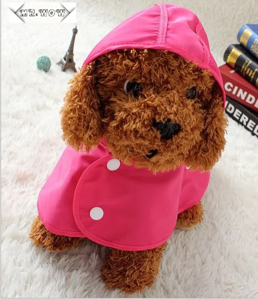 Free shipping New Raincoat Dog Clothes Pet clothes Teddy poodle puppy dog poncho raincoat legs 2