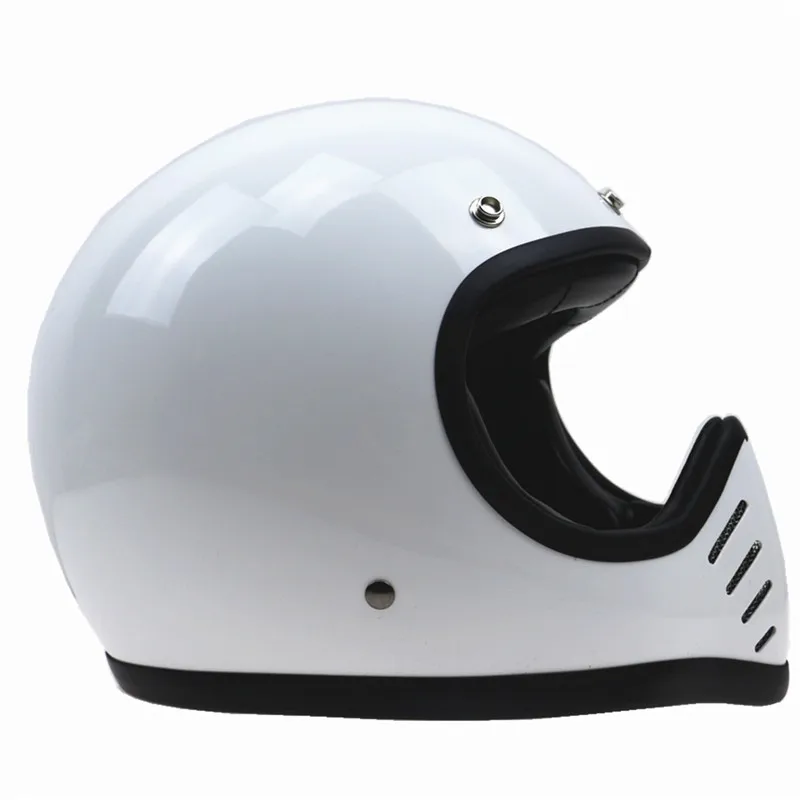 Мотоциклетный шлем Кафе Racer Стиль велосипедный шлем DOT одобренный полное лицо Ретро мотоциклетный шлем кожаная покрытая классическая модель