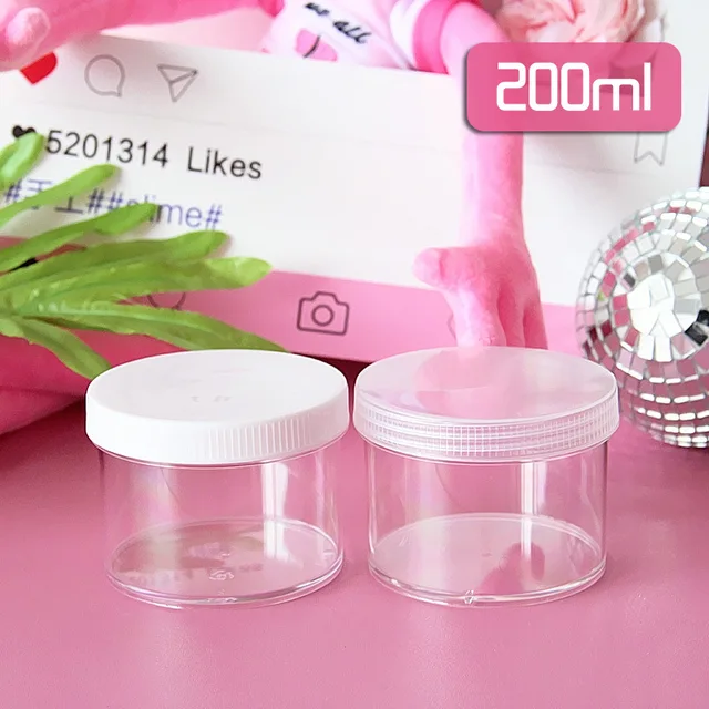 Boxi 10/20pcs/Lot 150ml Slime Box Plastic Slime Container Transparent  Storage Box With Lids For Fluffy Clear Crystal Slime - AliExpress