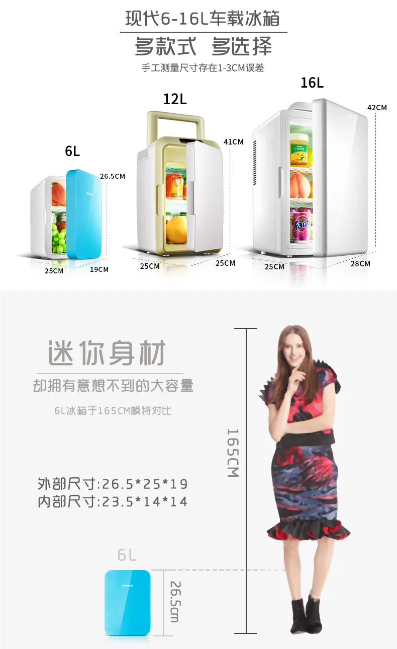 6L Car Home Dual-use Cooler Warmer Box Small Refrigerator Mini Portable Fridge Camping Dormitory Car Freezer Electrical Cooler