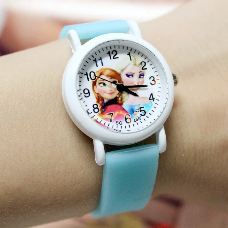 Disney Принцесса светящийся ремешок для часов Aisha детские часы подарок для девочки желе Замороженные Модные кварцевые часы наручные