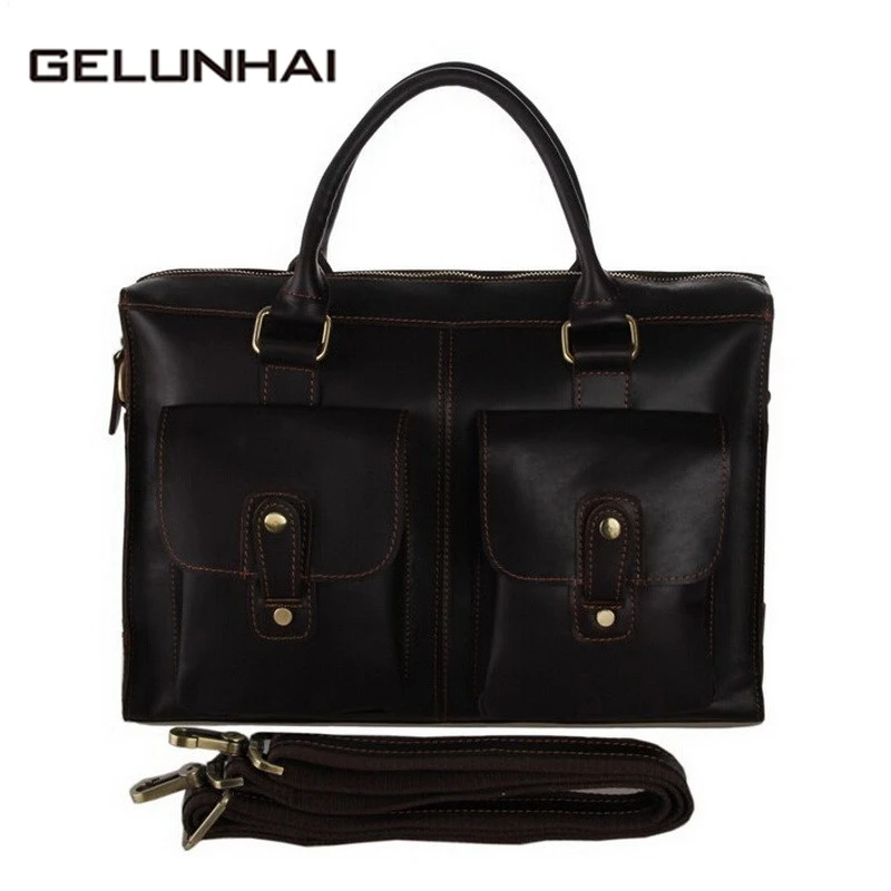 

100% Genuine Leather Men Handbag Men's Briefcase Men messenger Leather Men's Travel Bags Business Laptop Crossbody Shoulder Bags