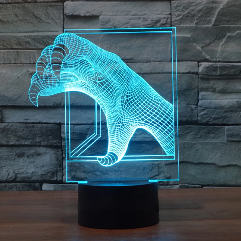 Из светодиодов 3D сенсорный свет лампы для дракона ClawModel USB зарядка атмосфера
