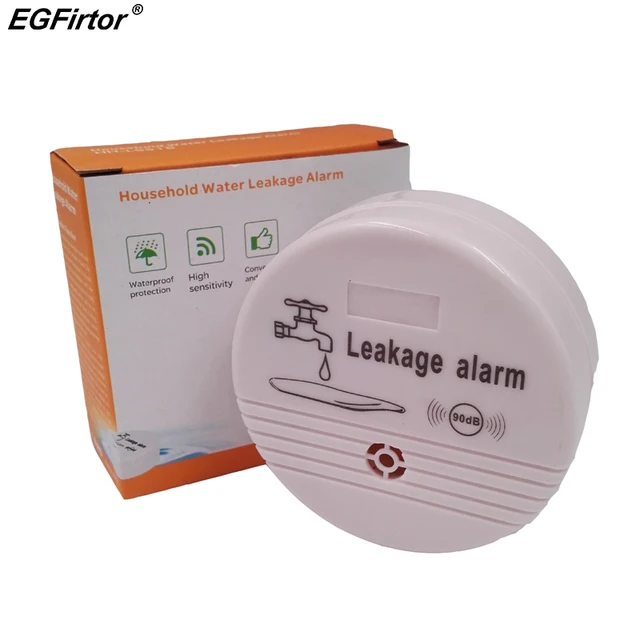 Stand Alone Wireless Water Leak Detector Sensor 90dB Sounder Water Leakage Alarm Detector for Home Kitchen 1