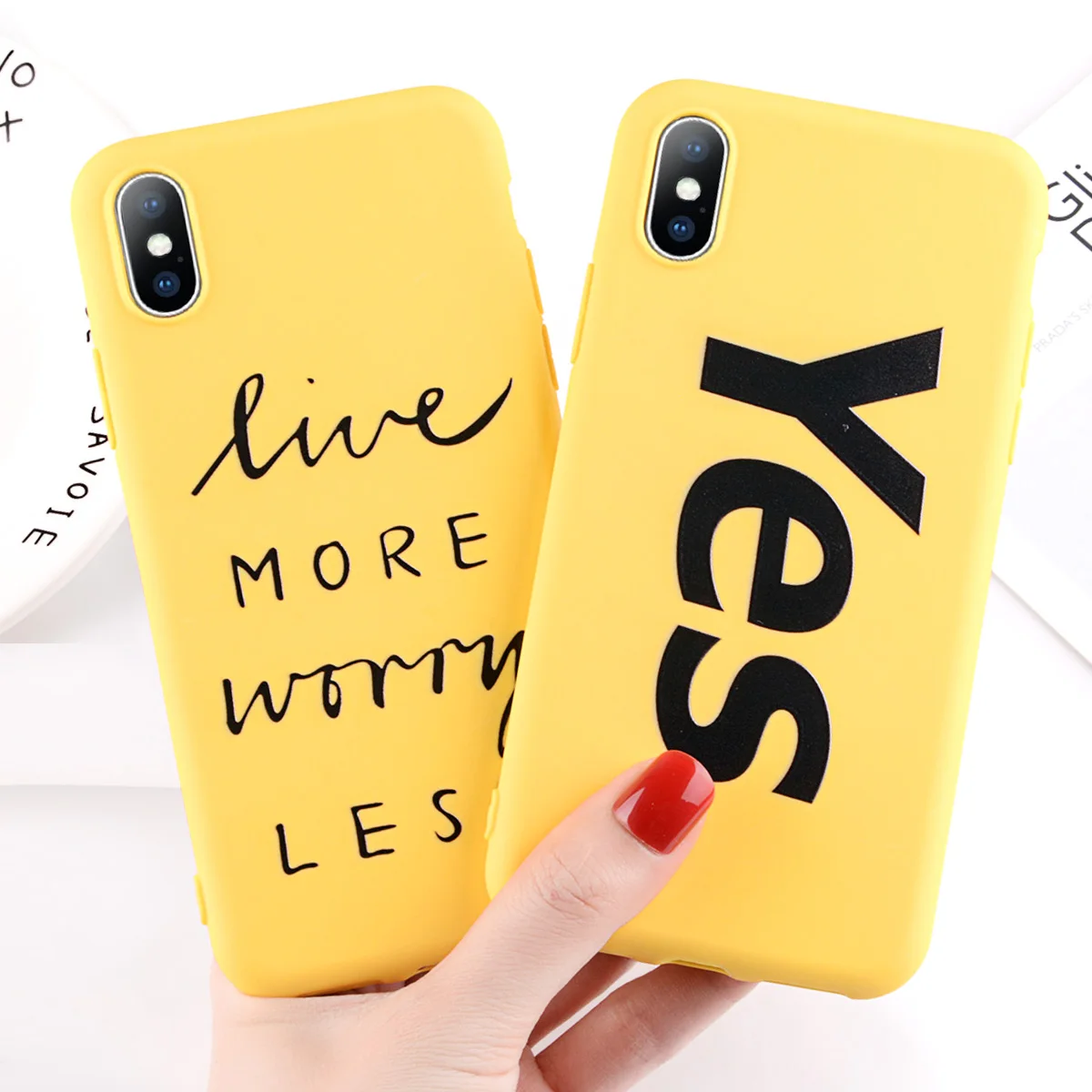 Moskado Fashion Cartoon Cute Beard YES Letter Phone Case For iPhone 6 6S 7 8 Plus X Soft TPU XR XS MAX |