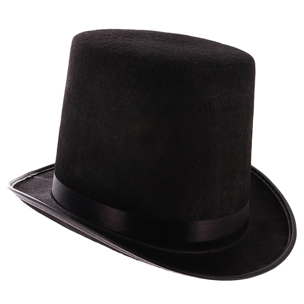 New Polyester Felt Magician Black Hat Halloween Hat Jazz Hat for Custume Wedding Carnival Day Party DIY Decor Favor Gift Access