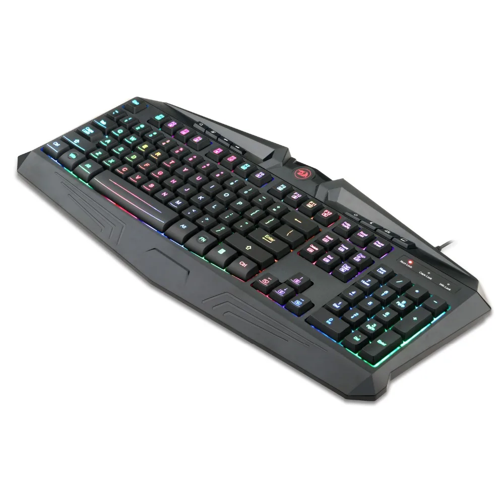 Redragon K503 игровая клавиатура RGB светодиодный подсветкой, украшенное мозаикой из драгоценных камней, 12 специальные мультимедийные клавиши в общей сложности 112 тихие клавиши полноразмерная клавиатура