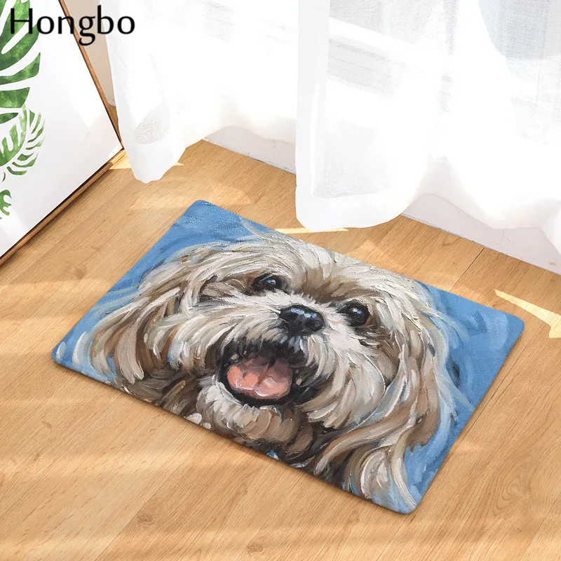 Hongbo Kawaii Animal приветственные напольные коврики Animal Dog Printed ванная комната кухня ковры дверные коврики пол коврики для гостиная Нескользящие