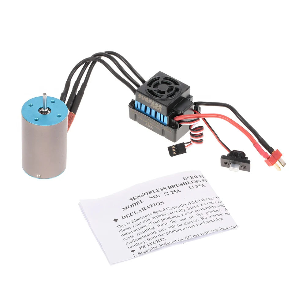 

Brushless Motor BL3656 3200KV 2-3S 45A Brushless Waterproof ESC for 1:10 RC Car Off-road Truck HSP TRAXXAS Vehicle