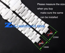 Convexe bouche en céramique bracelet blanc 19mm 22mm montre bracelet Papillon Boucle bracelet bande