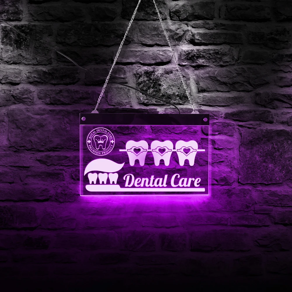 

Dental Care Dentist Logo LED Neon Light Sign Oral Healthcare Display Sign Tooth Sign Stomatology Hygienist Wall Art Decor Light