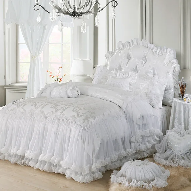 4pc/6pc/9pc princess bedding set romantic bedspread red