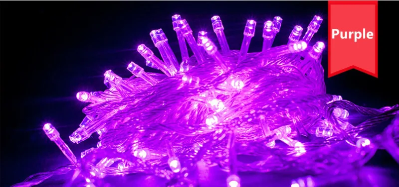 BLUBBLE Рождественский праздничный светильник s водонепроницаемый садовый Квадратный светодиодный светильник AC110-240V 100 головок 10 м праздничный светильник на Хэллоуин - Испускаемый цвет: Фиолетовый