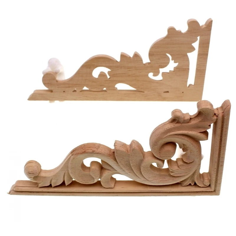 Ornament Crafts Miniature Ornament Wooden Figurine Crafts Resin Crafts Glass Fruit Pendants RUNBAZEF Solid Wood Applique Carved Floral Long Flower Furniture Decorative Accessories Home Decoration Accessories Artesanato