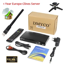 1 Year Europe 7 Clines Server D4S PLUS Digital Satellite Receiver DVB-S2 HD Full 1080P PowerVu BissKey + USB WIFI TV Receiver