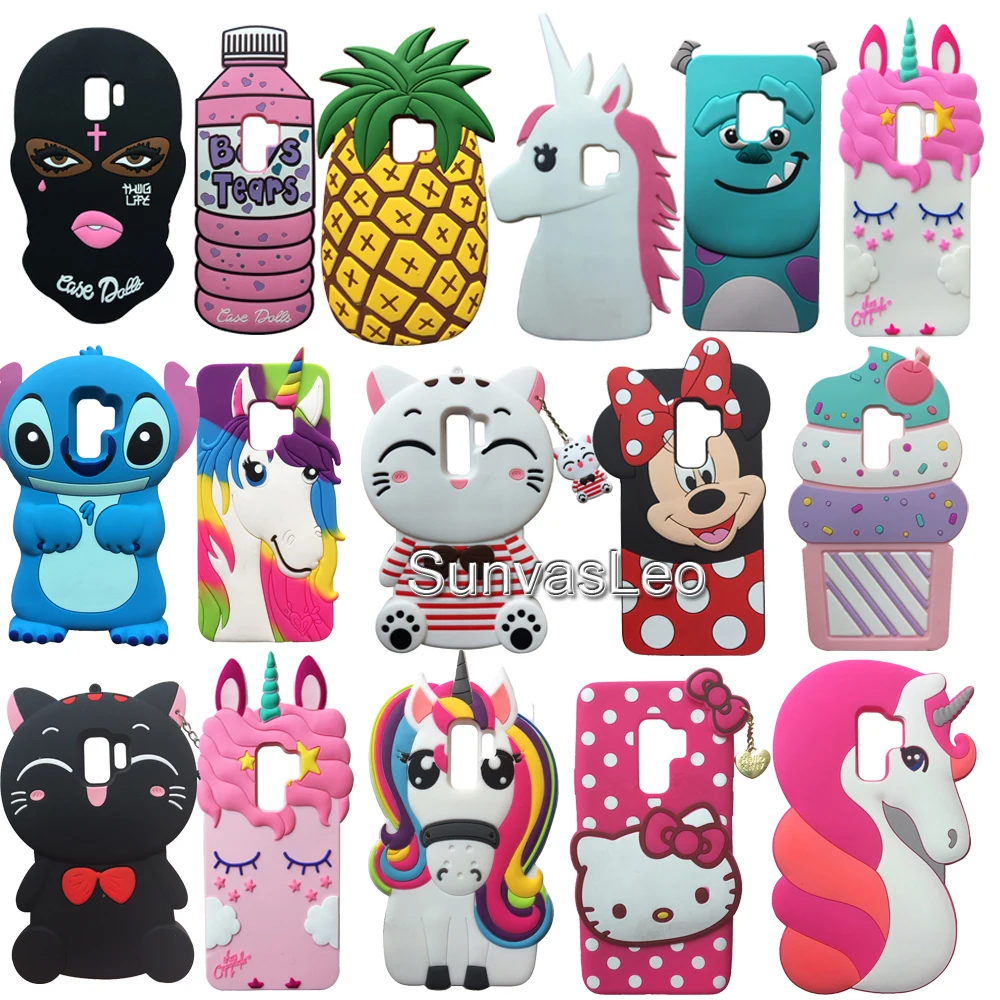 For Samsung Galaxy S9 / S9+ S9Plus 3D Case Cartoon Animal Unicorn Soft Silicone Case Cover Skin Phone Fundas Shockproof Shell