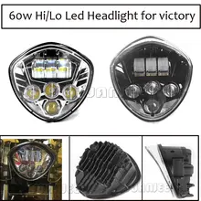 LED Motorcycle Headlight Waterproof High Low Beam Motorbike Head Lamp Light For Victory 2007 2016 Cruisers