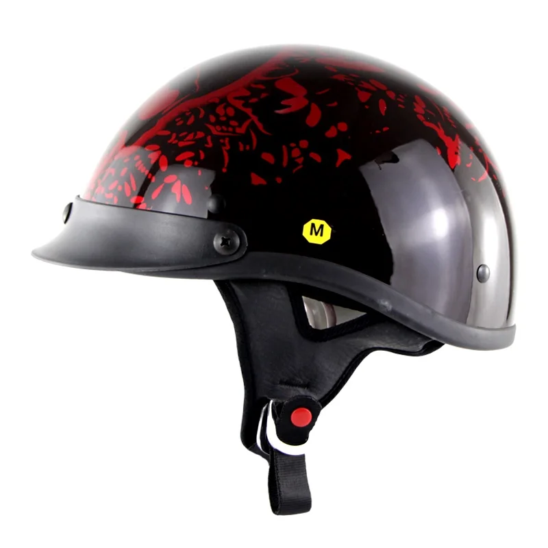 

Summer Motor Bike Casco Scooter Half Face Capacetes Skull Motorcycle Helmet Germany Style Electric Car Riding Biker Helmet DOT