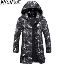 AYUNSUE, зимняя мужская куртка, камуфляж, мужской пуховик, большой размер, пуховик, длинное пальто, Мужская одежда, парка, Casaco Masculino, KJ573