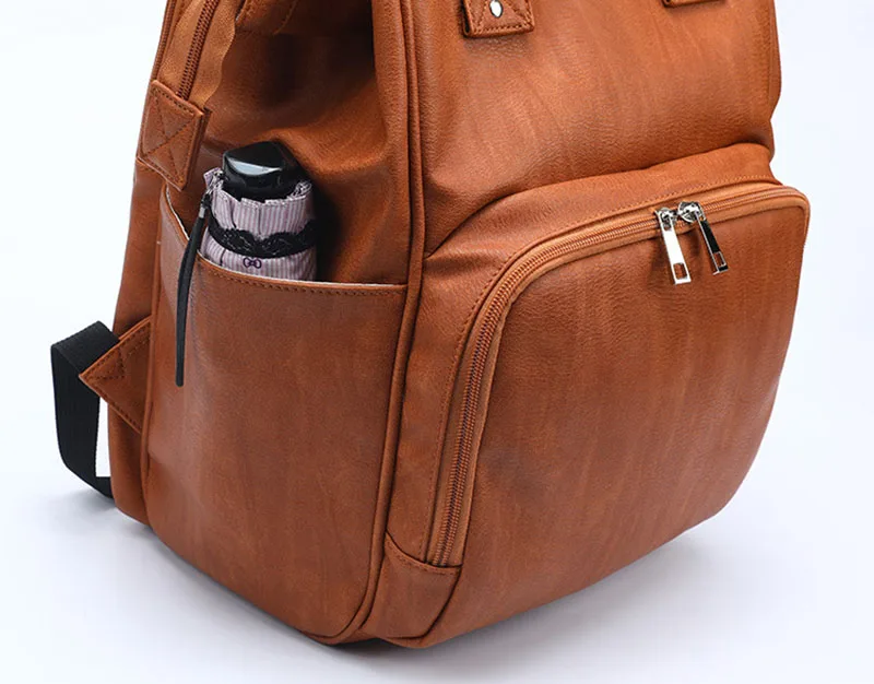 Новое поступление PU кожаная сумка для пелёнок большой Ёмкость детские сумки для мам, рюкзак для путешествий для мамы; папы+ пеленальный коврик+ Крючки для прогулочных колясок