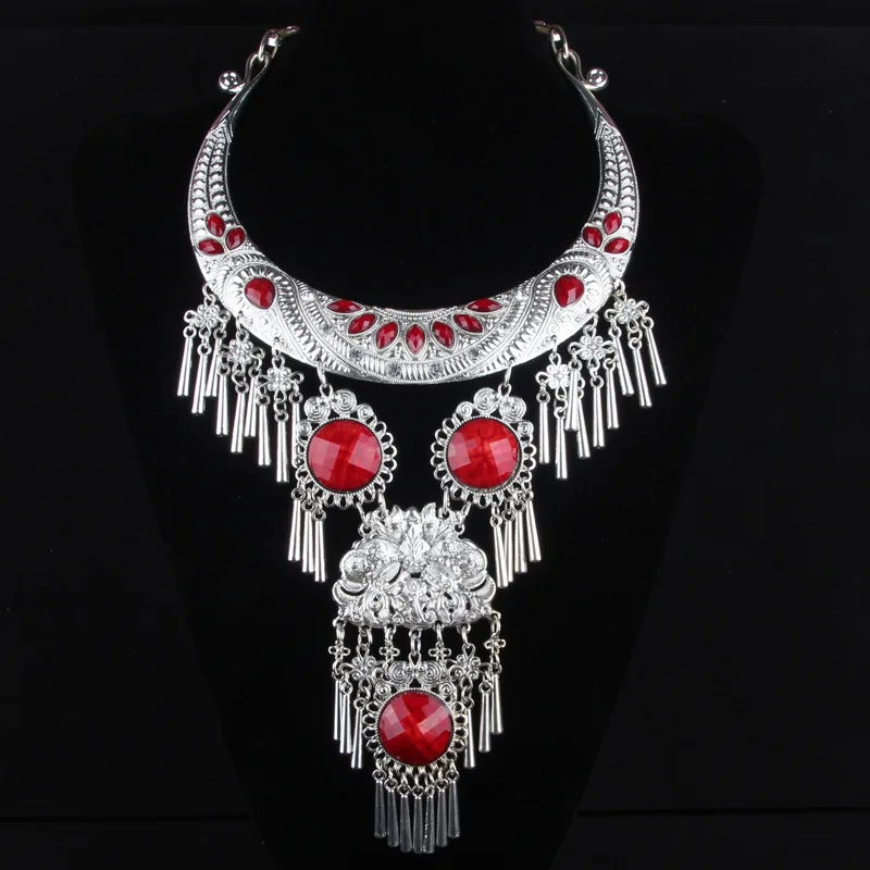 

necklaces & pendants palace exaggeration Ethnic Classic pendants Original Retro Big collar Miao silver dance accessories