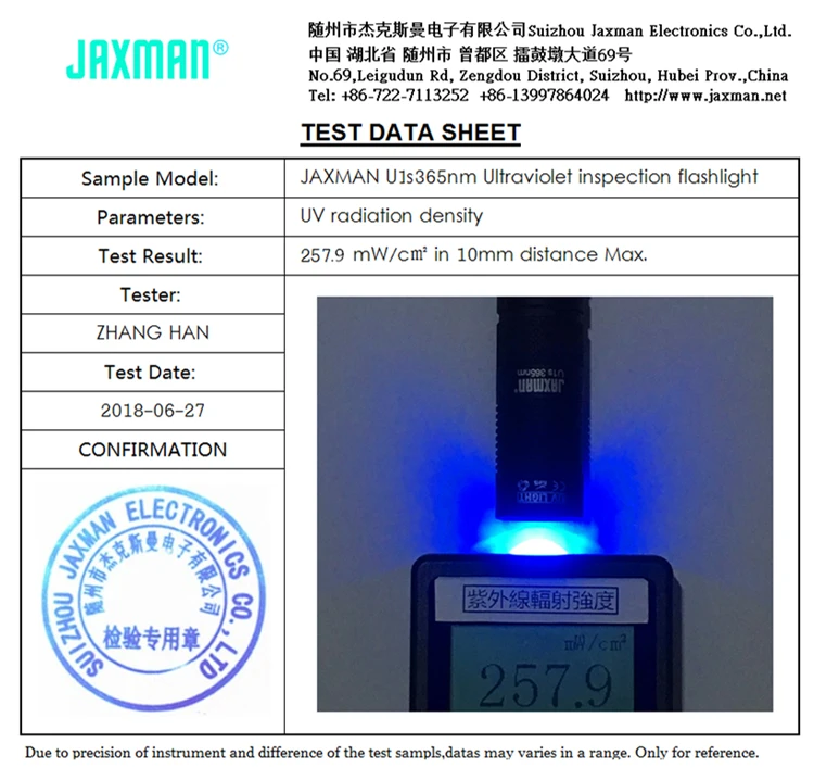 Jaxman U1s 365nm УФ светодиодный фонарь 18350 светодиодный фонарик