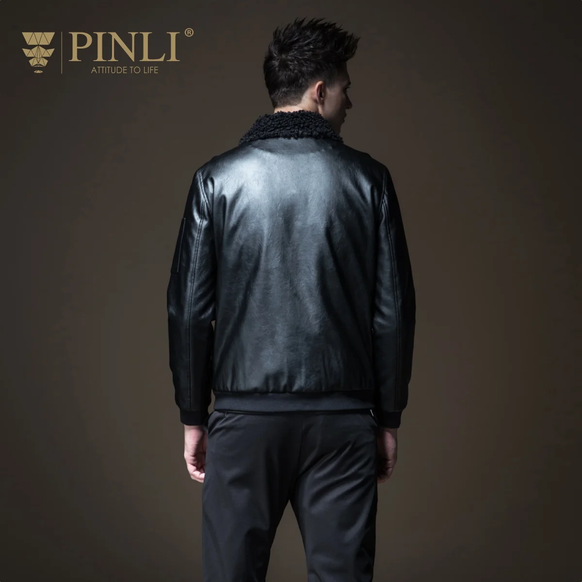 Chaquetas Hombre мужская одежда Pinli, новая осенняя мужская одежда из овечьей шерсти с хлопковой подкладкой, пальто из искусственной кожи с отворотами B184105603