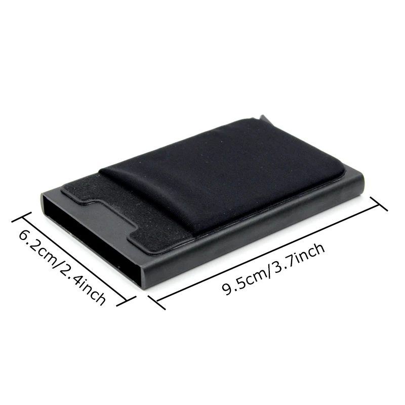 BONAMIE Hot! Credit Card Holder Case Aluminum Wallet With Elasticity Back Pocket RFID Thin Metal Wallet Business ID Card Holder