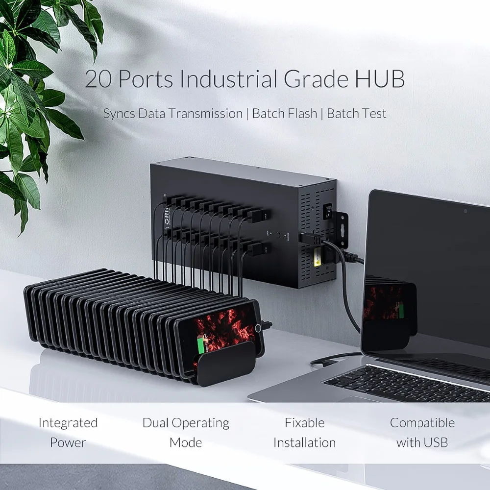 ORICO IH20P usb-хаб 20 usb портов промышленный USB2.0 концентратор USB разветвитель с 2 моделями передачи данных или USB зарядное устройство