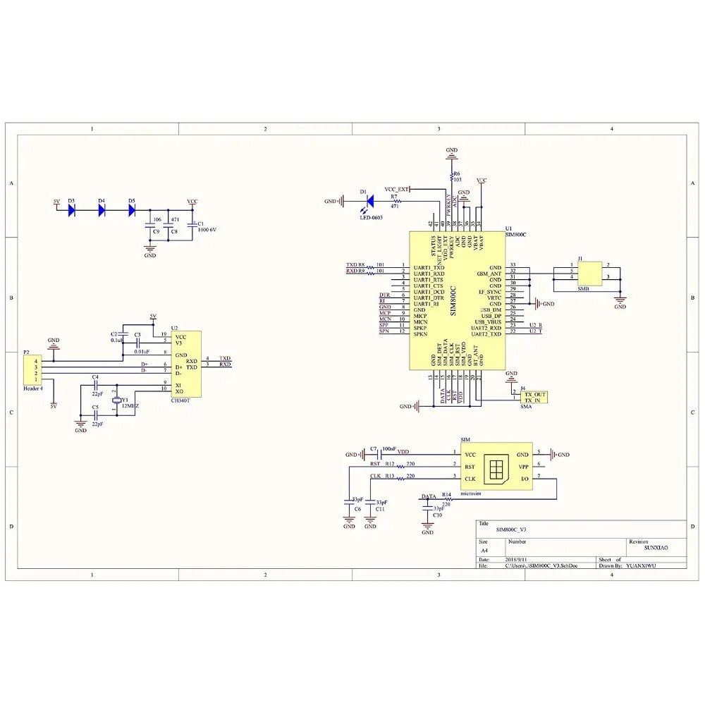 FZ3566 SIM800C USB to GSM Serial GPRS Module (1)