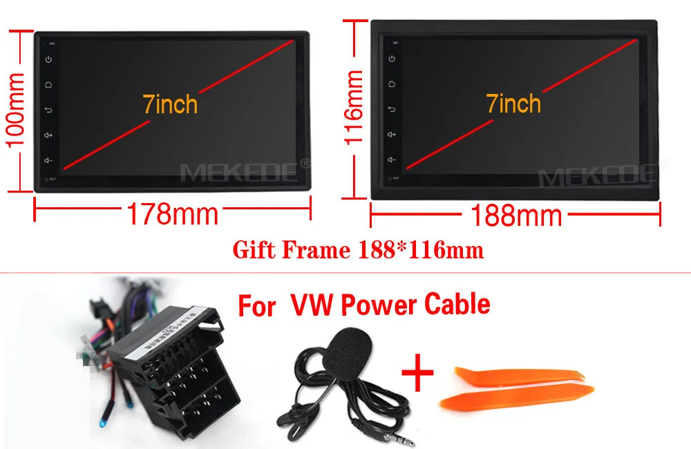 Автомобильный DVD gps android 8,0 плеер 2 din радио универсальный gps навигации мультимедиа для Nissan Toyota Volkswagen Mazda BYD kia VW - Цвет: for VW Cable