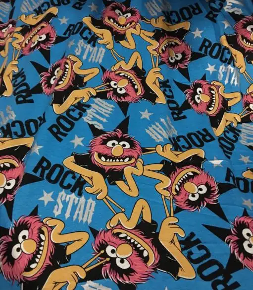 Рок ELMO Улица Сезам плотная ткань мультфильм трикотажная хлопчатобумажная ткань сшить Лоскутное Ткань для поделок одежда для Отца и Сына одежда для малышей