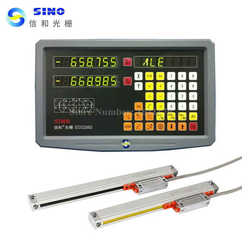New Original Sino SDS2MS 2 axis digital readout DRO kit and 2 pieces SINO KA300 linear scale linear encoder ruler New Original Sino SDS2MS 2 axis digital readout DRO kit and 2 pieces SINO KA300 linear scale linear encoder ruler