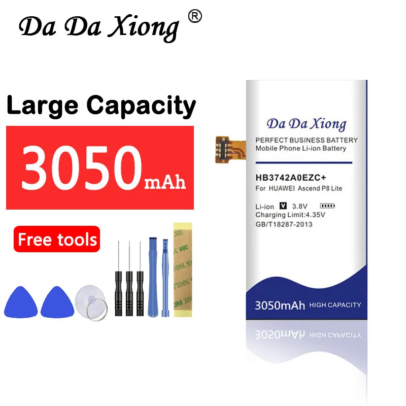 

High capacity 3050mAh HB3742A0EZC+ HB3742A0EZC Battery for Huawei Ascend P8 Lite Phone battery